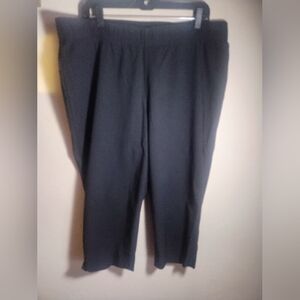 Susan Graver Pants Women 20W Black Pull On Stretch Cropped